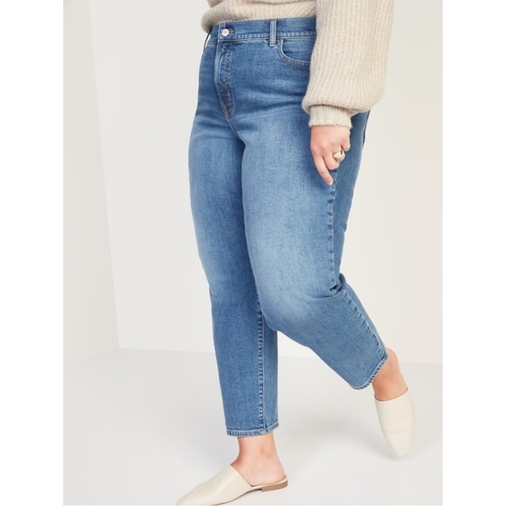 NWT Old Navy OG Straight Leg High Waisted Medium Wash Jeans Size 22
